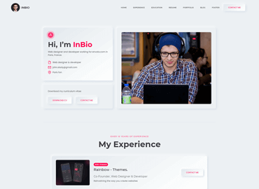 Software developer website design, light version, preview