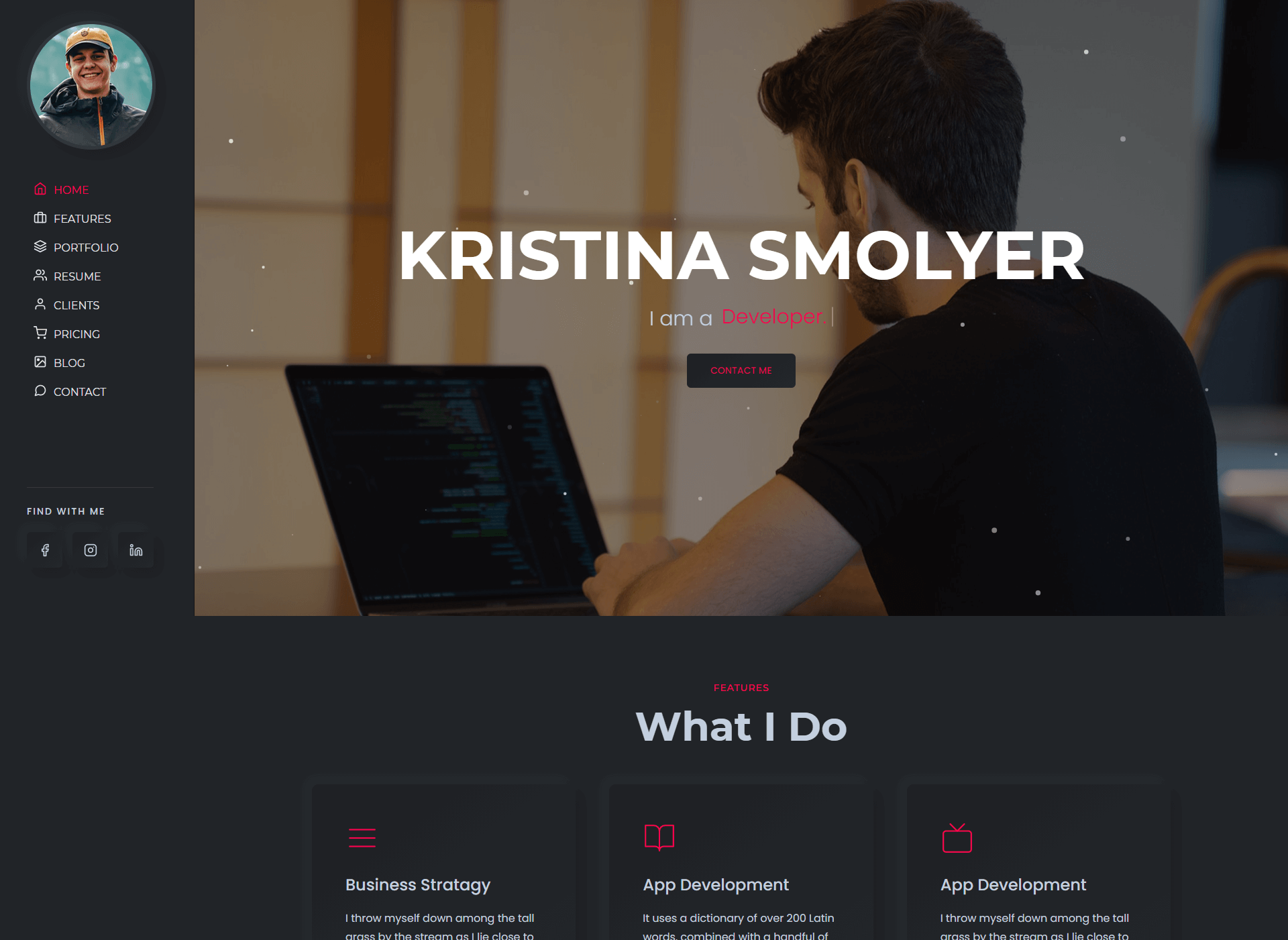 Web developer website design preview