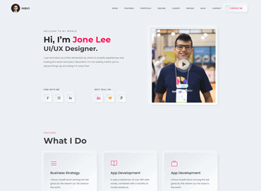 Graphic designer website design, light version, preview