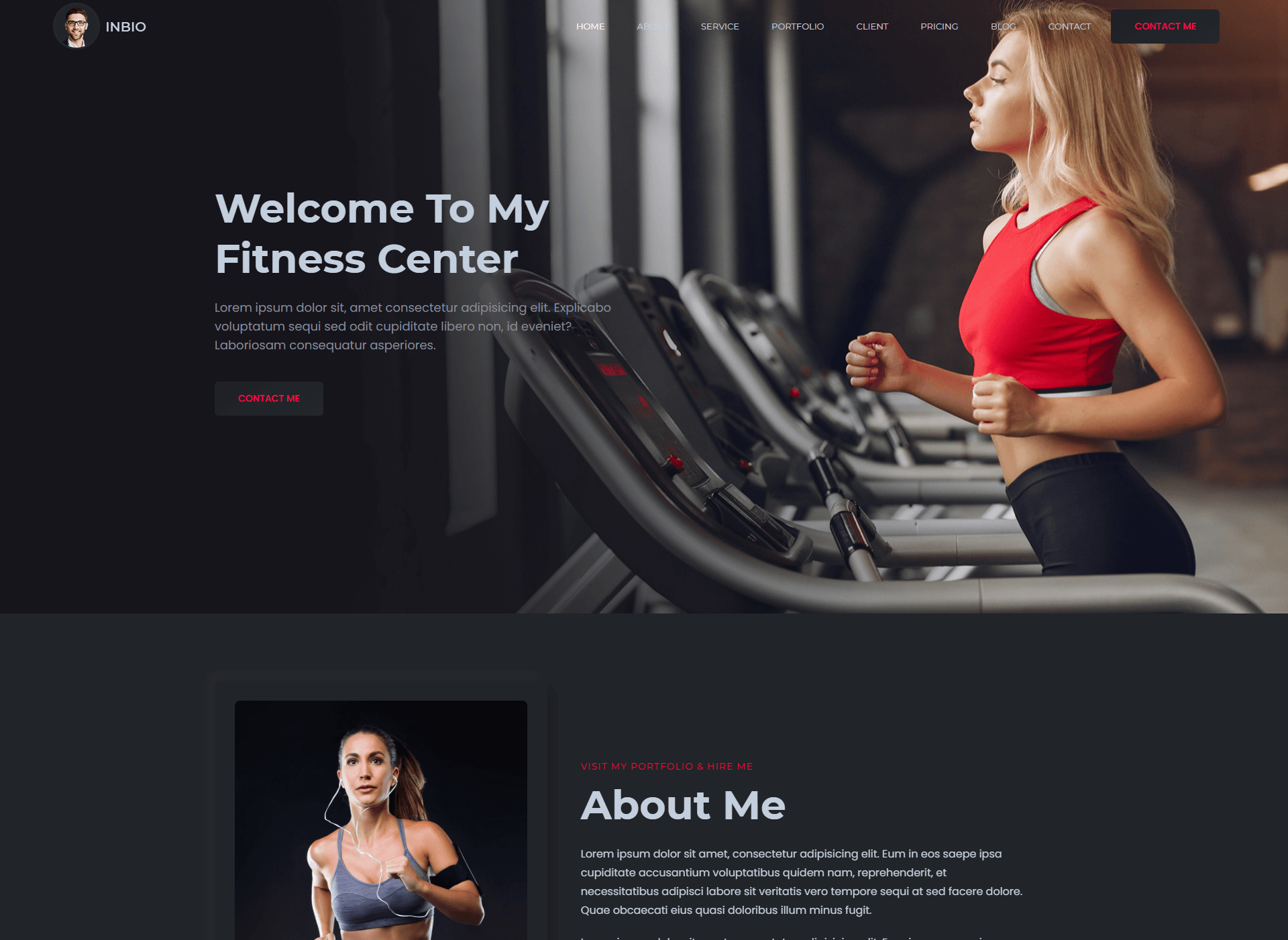 Fitness trainer website design preview